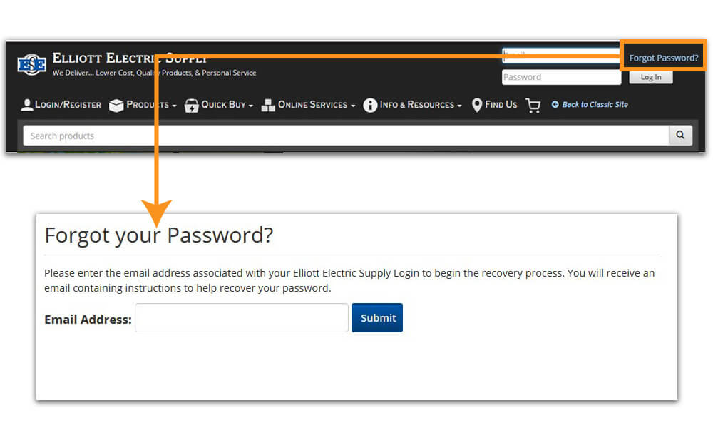 Account User Log In Forgot Password