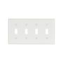 2154W - Wallplate 4G Toggle Thermoset STD WH - Eaton Wiring Devices