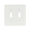 5139WB0X - Wallplate 2G Toggle Nylon STD WH - Eaton Wiring Devices