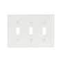 5141WB0X - Wallplate 3G Toggle Nylon STD WH - Eaton