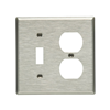 93532B0X - Wallplate 2G Combo Toggle/Duplex STD SS - Eaton