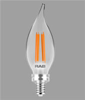 BA115E12927FC - 5.5W Led BA11 27K Candelabra 500LM - Rab Lighting