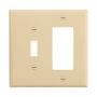 PJ126V - Wallplate 2G Toggle/Deco Poly Mid Iv - Eaton