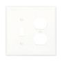 PJ18W - Wallplate 2G Toggle/Duplex Poly Mid WH - Eaton