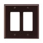 PJ262B - Wallplate 2G Decorator Poly Mid BR - Eaton Wiring Devices