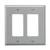 PJ262GY - Wallplate 2G Decorator Poly Mid Gy - Eaton Wiring Devices