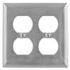 SS82 - Wallplate 2G Duplex SS - Wiring Device-Kellems