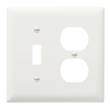 TP18W - Trademaster Wallplate 2G 1 Toggle 1 Duplex WH - Legrand-Pass & Seymour