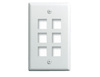 WP3406WH - 1G Wallplate 6-Port WH (M10) - Legrand-On-Q