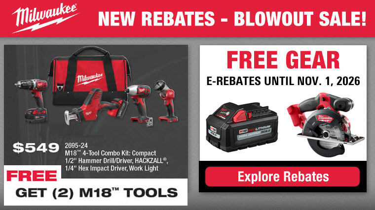 Milwaukee Tool Fall Promotions and E-Rebates at Elliott Electric Supply