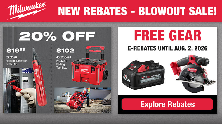 Milwaukee Tool Blowout Sale and FREE GEAR at Elliott Electric Supply
